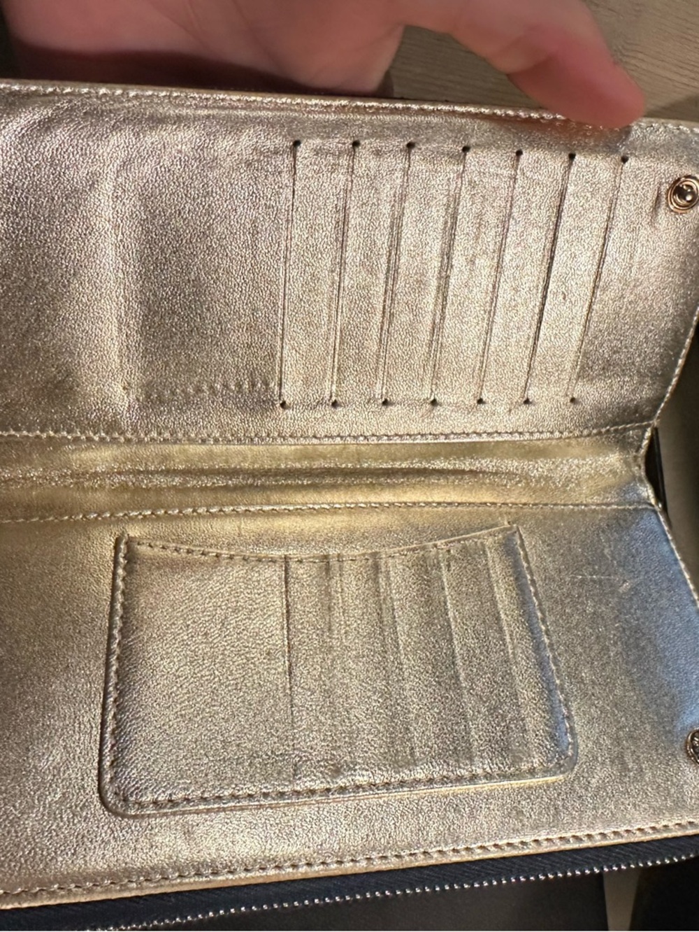Chanel Denim Zip Wallet - Navy Blue with White Stitching - Picture 7 of 12